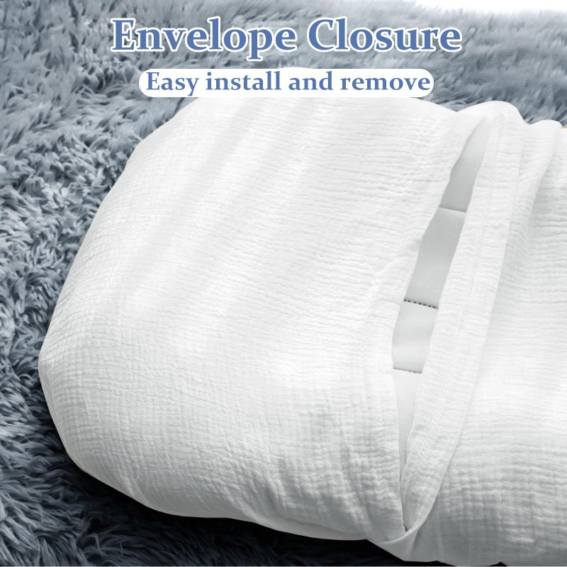 Hooyax Muslin Baby Lounger Cover Soft Organic Cotton Slipcover Fits Newborn Lounger for Baby Boys and Girls (White) - Image 4